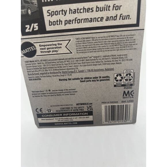 2022 HOT WHEELS ZAMAC '19 MERCEDES-BENZ A-CLASS, HATCHBACKS #2/5, HW #18, VHTF - Picture 4 of 4